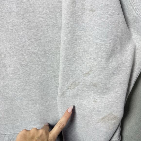 Timberland Men’s XL Sweatshirt Gray Crewneck Fleece Pullover Logo Regular Fit - Picture 7 of 13